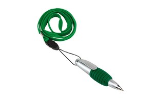 Ballpoint pen &quot;Twister&quot; with a coloured grip area and key chain