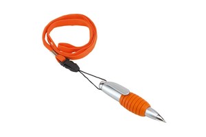 Ballpoint pen &quot;Twister&quot; with a coloured grip area and key chain