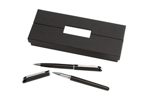 Writing set &quot;Leonardo&quot; includes a ballpoint pen (blue ink) and a roller ball pen (black ink)