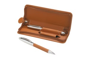 Pen set &quot;Vici&quot; packed in a zip case with decorative seam