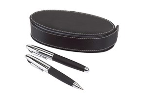 Pen set &quot;Oval Office&quot; consists of a ballpoint pen (jumbo refill, black) and a roller ball pen (blue refill)