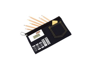 Pencil bag &quot;School days&quot; with 8-digit dual power calculator