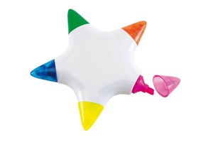 Highlighter &quot;Star&quot; with 5 colours and a transparent middle section