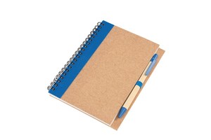 Note book &quot;Recycle&quot; made out of recycled paper/cardboard in a DIN A6 format, plastic parts of the pen (black ink) is biodegradable