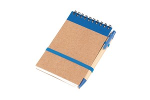 Note book &quot;Recycle&quot; made out of recycled paper/cardboard, plastic parts of the pen (black ink) is biodegradable