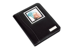 Conference file &quot;Aristo&quot; in a DIN A5 format with a turnable frame (one side with a calculator and the other for a photo)