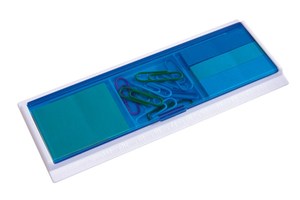 Ruler &quot;Cool&quot;: 2 compartments with 4 self-adhesive labels, 1 compartment for paper clips