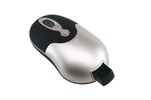 Wireless optical mouse "Free" with integrated USB plug, scroll wheel and rubber buttons