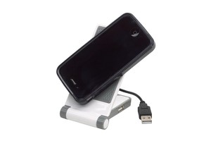 Foldable mobile phone holder &quot;Extend&quot; with USB port, 2.0 version, and USB cable