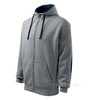 Malfini Mikina Hoodie gray melange/ombre blue 2XL