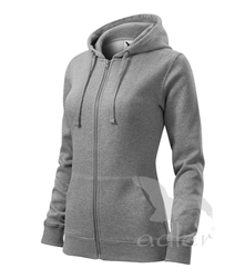 Mikina dámská Trendy Zipper tmavě šedý melír 2XL